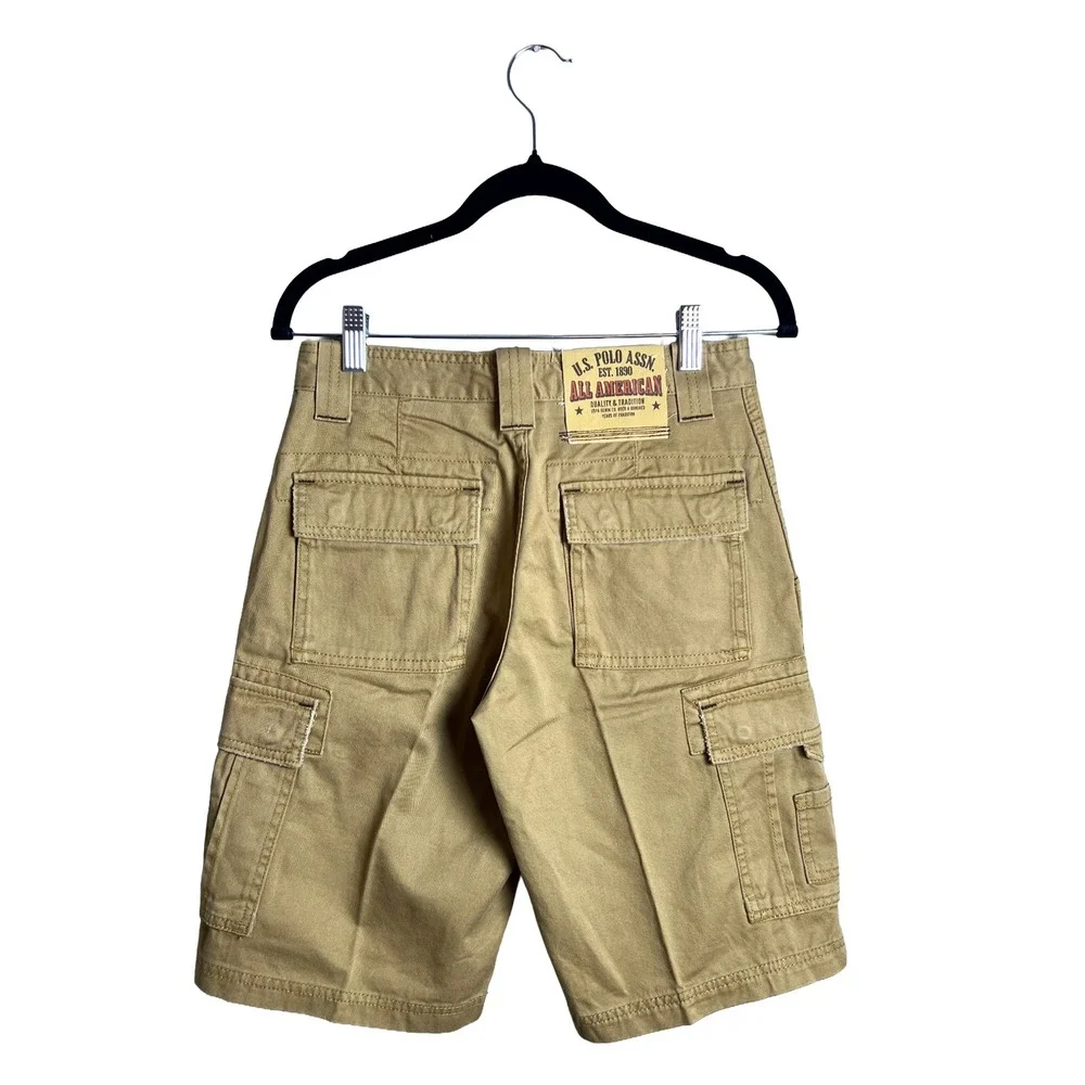 U.S. Polo Assn. Cargo Shorts Khaki Cotton Utility Size 12